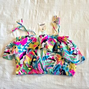 Crazy 8 girls size 7/8 or Medium crop top with ruffle top NWT